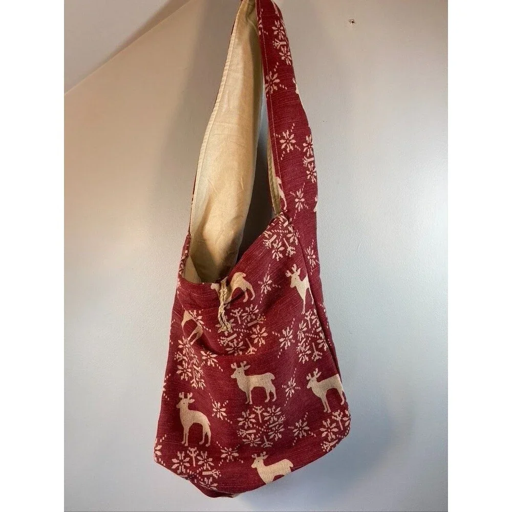 DENIM & SUPPLY RALPH LAUREN SHOULDER COTTON MESSENGER BAG DEER PRINT 13 X 15